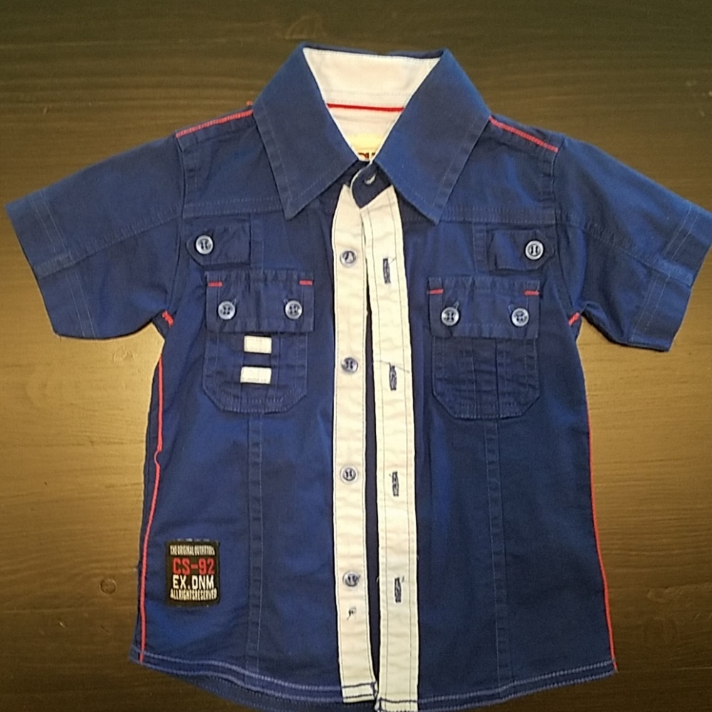 Royal Blue Short Sleeve Button Down Shirt